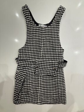 Zara Kids Sleeveless Chic Houndstooth Tweed Dress with Purse — Size 9 / 134cm